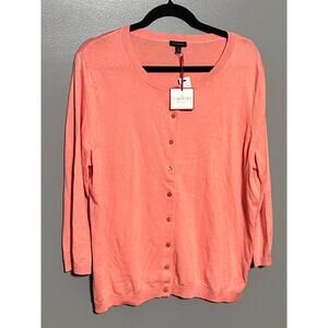 NWT Tablbots Cardigan S Salmon Button Up Long Sleeve‎